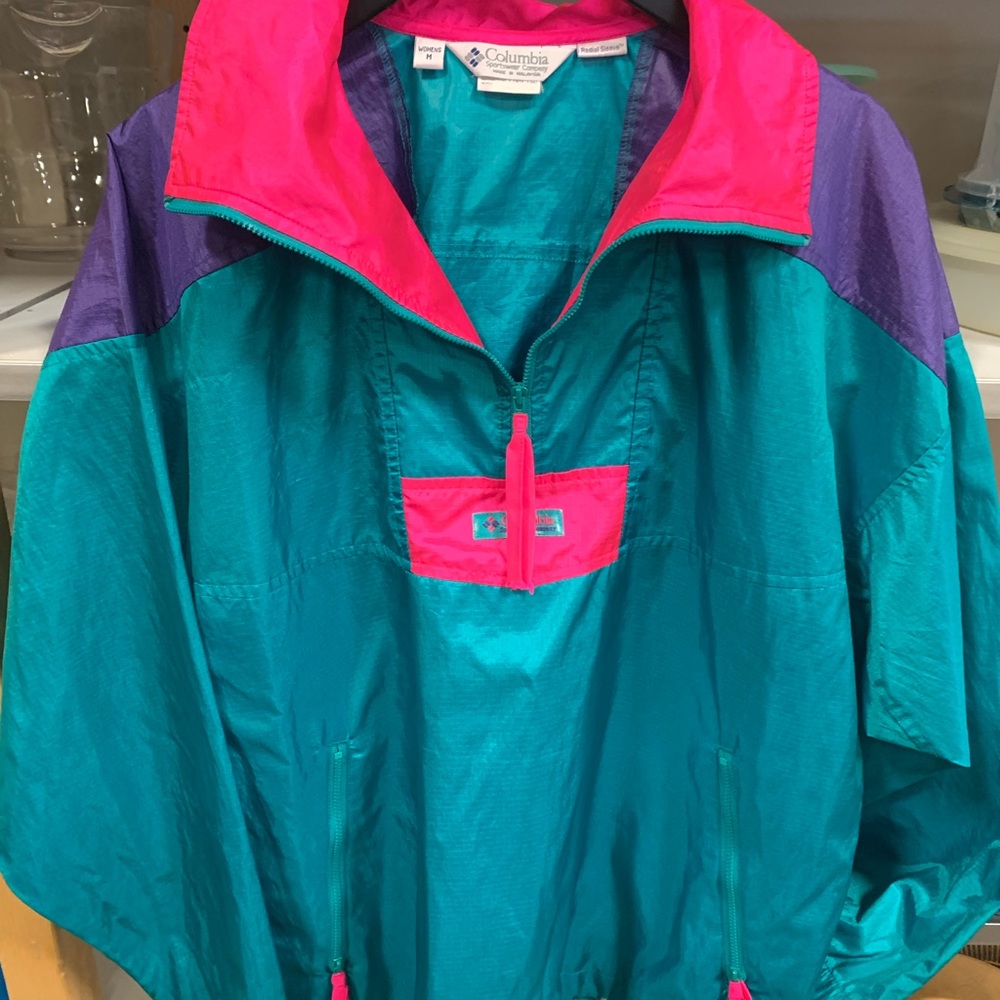 Vintage  Columbia windbreaker jacket 90s colorblock